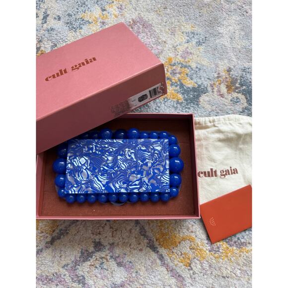 Cult Gaia Eos Beaded Marbled Acrylic Clutch - Picture 2 of 15